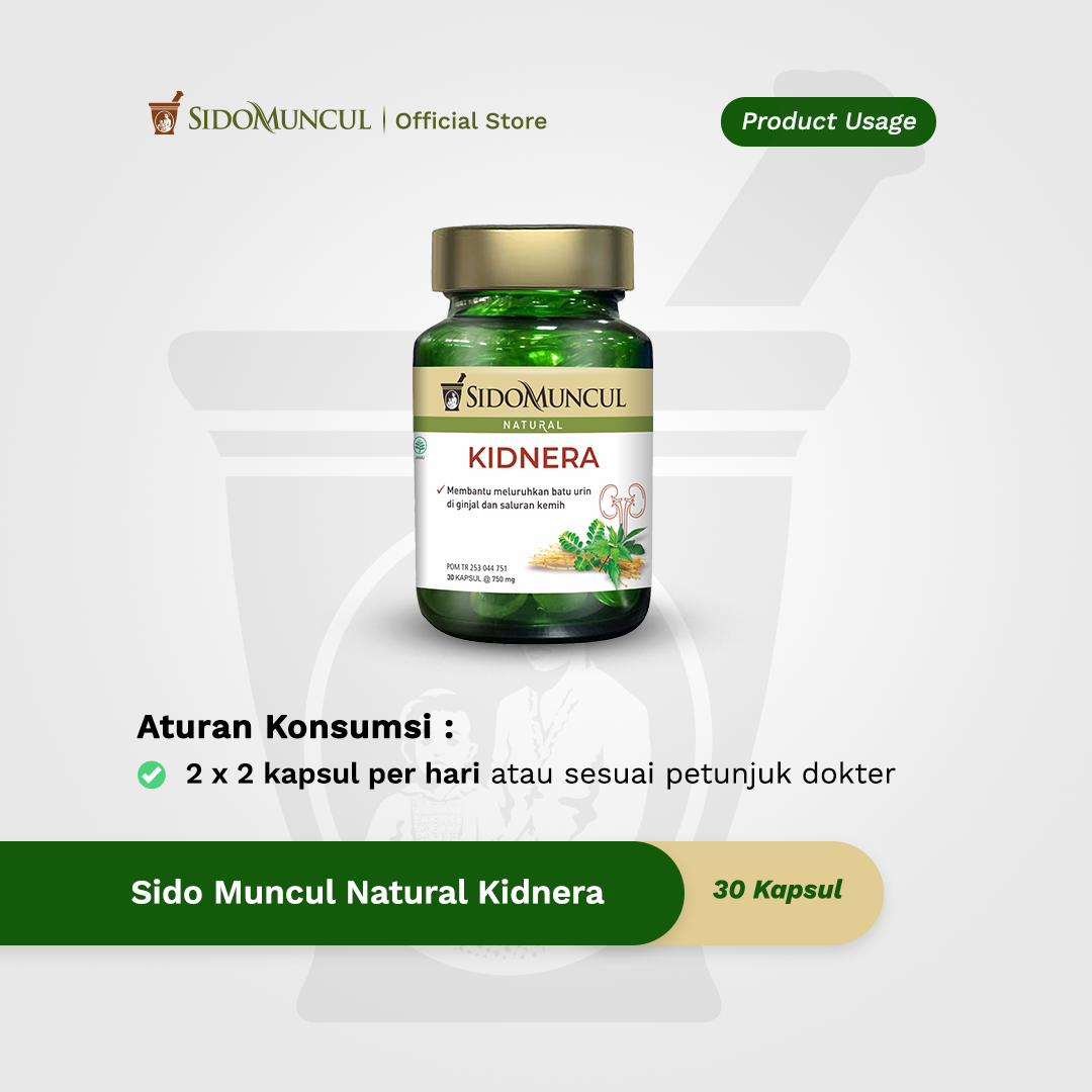 Sido Muncul Natural Kidnera 30 Kapsul - Membantu Meluruhkan Batu Urin di Ginjal dan Saluran Kemih