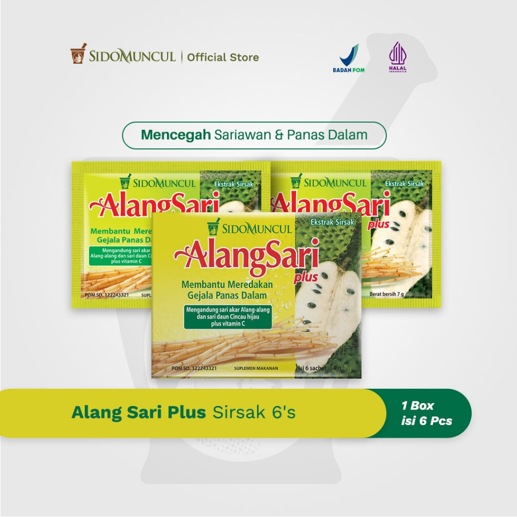 Alang Sari Plus Soursop, 6 Sachets – Helps Prevent Canker Sores and Relieve Internal Heat