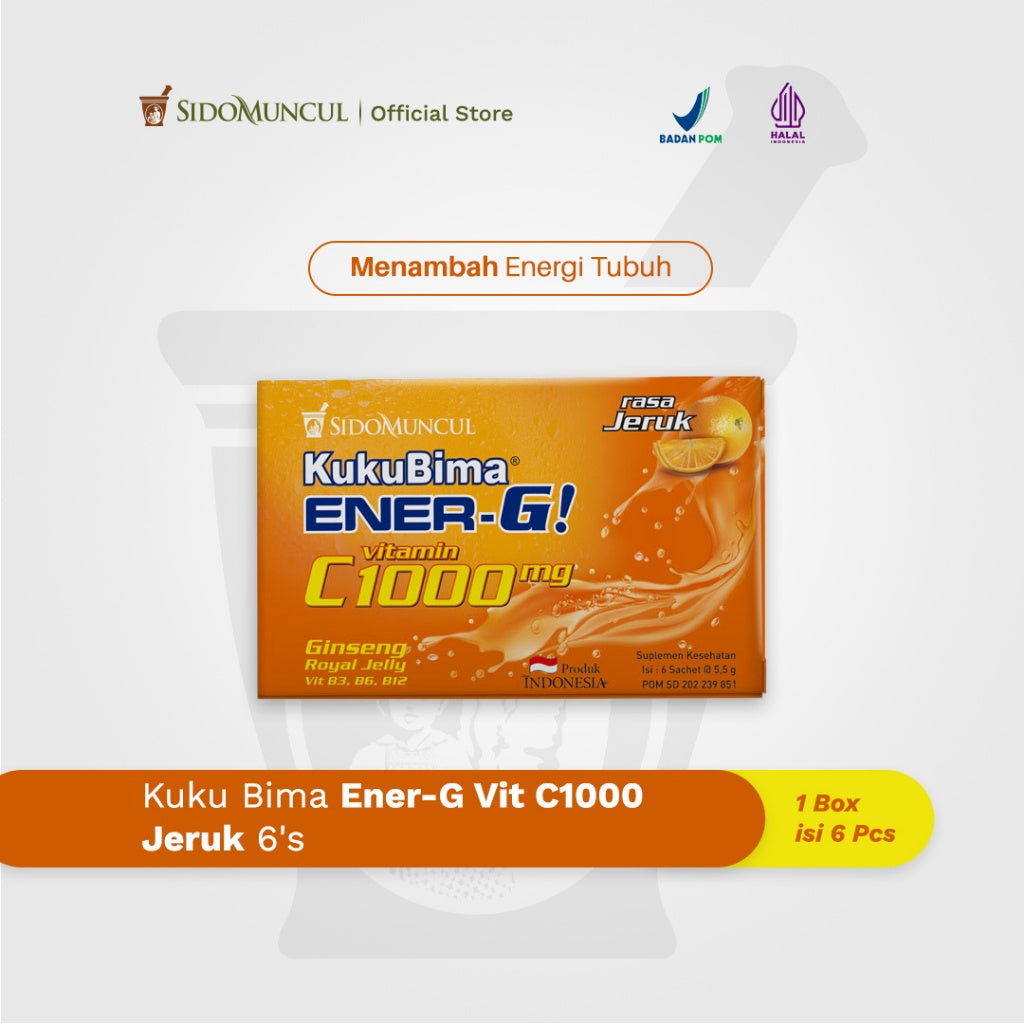 Kuku Bima Ener-G Vit C1000 Orange 6-Pack - Vitamin Energy Drink