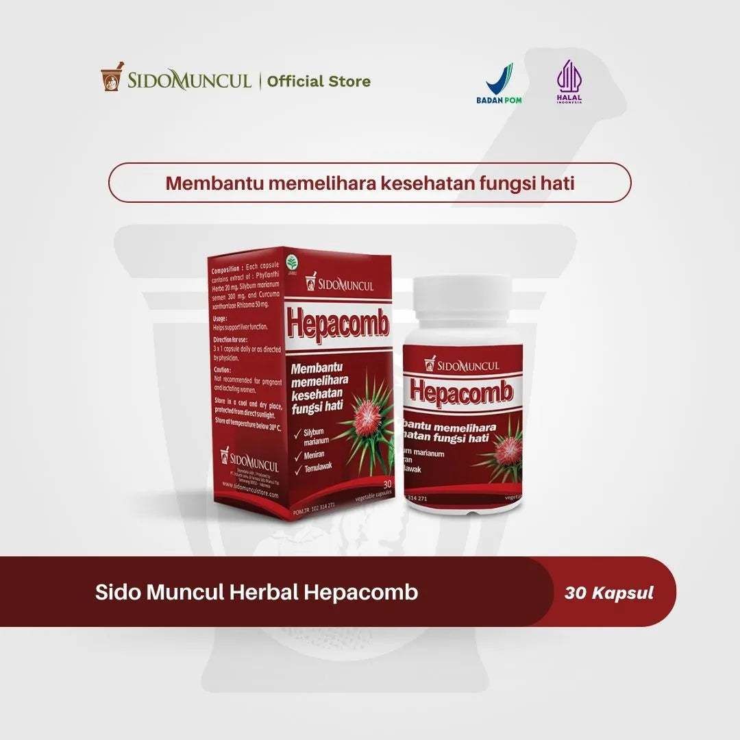 Sido Muncul Herbal Hepacomb 30 Capsules - Helps Maintain Liver Function Health