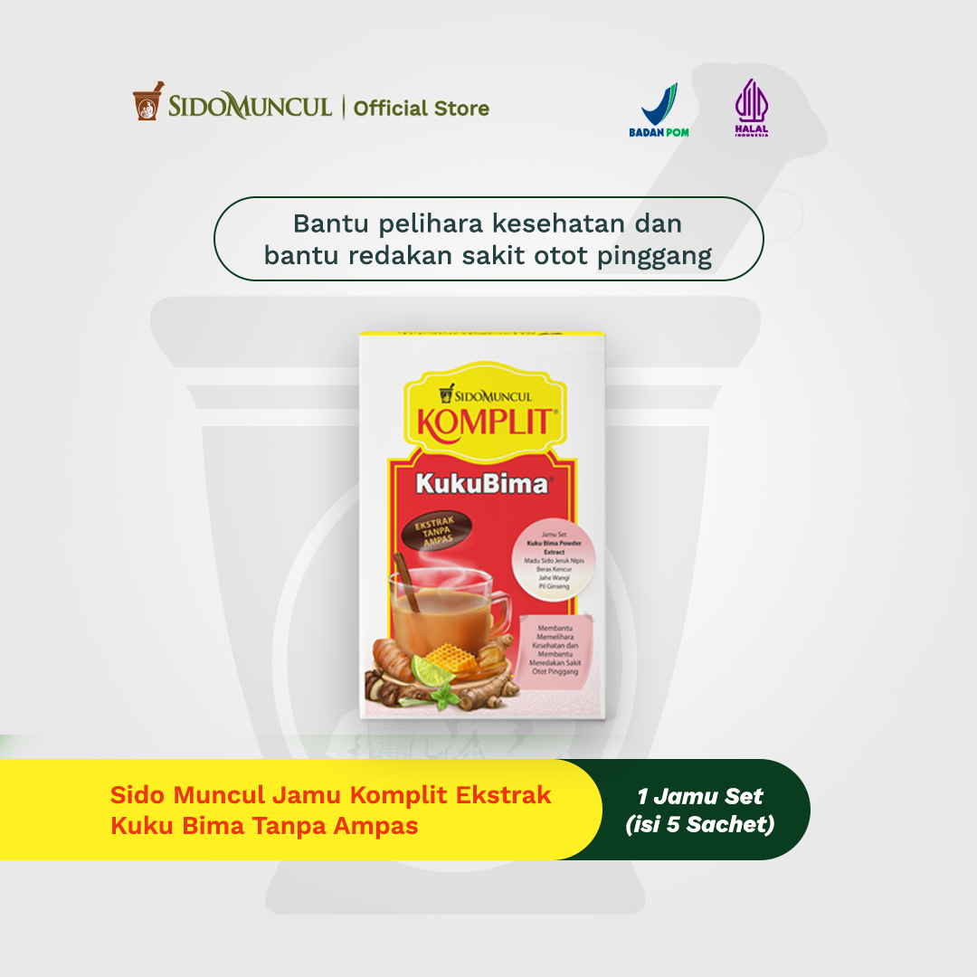 Sido Muncul Jamu Komplit Ekstrak Kuku Bima Tanpa Ampas - Memelihara Kesehatan dan Membantu Meredakan Sakit Otot Pinggang