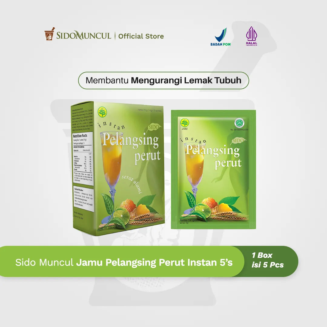 Jamu Pelangsing Perut Instan 5's - Membantu Mengurangi Lemak Tubuh
