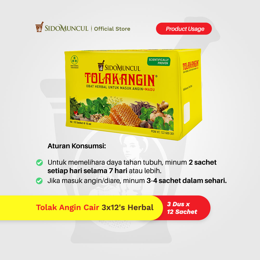 Tolak Angin Cair Dus 3x12's Herbal - Masuk Angin Daya Tahan Tubuh
