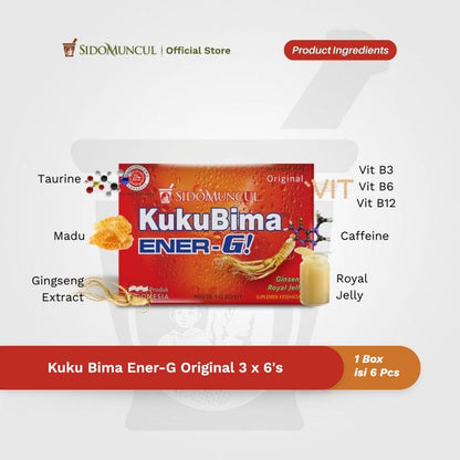 Kuku Bima Ener-G Original 3x6's - Minuman Berenergi Penambah Stamina