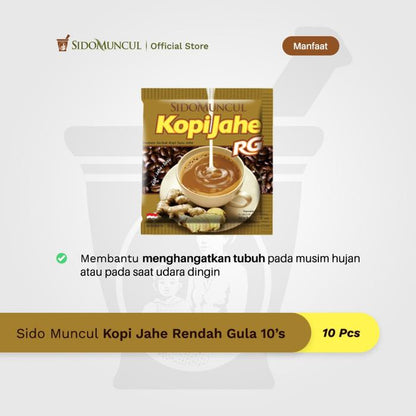 Sido Muncul Minuman Kopi Jahe Rendah Gula 10's - Menghangatkan Badan