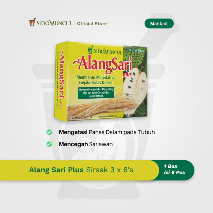 Alang Sari Plus Soursop 3x6's - Prevents Mouth Ulcers and Relieves Internal Heat