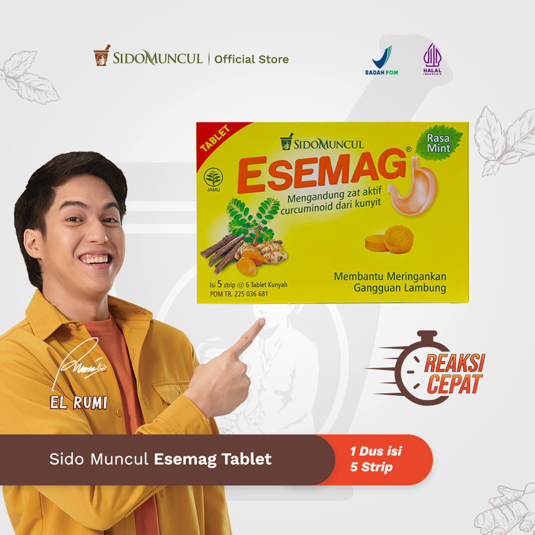 Sido Muncul Esemag Tablet 5 Strip Isi 30 Tablet Kunyah - Sakit Perut Lambung Maag Perih