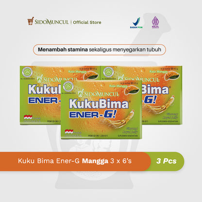 Kuku Bima Ener-G Mango 3x6's - Energy Drink for Stamina Boost