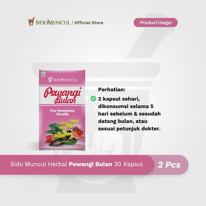 Twin Pack Sido Muncul Herbal Pewangi Bulan 30 Kapsul - Keputihan