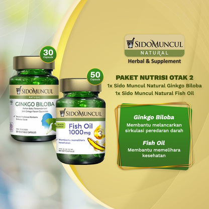 Paket Nutrisi Otak 2 - Sido Muncul Natural Ginkgo Biloba & Fish Oil