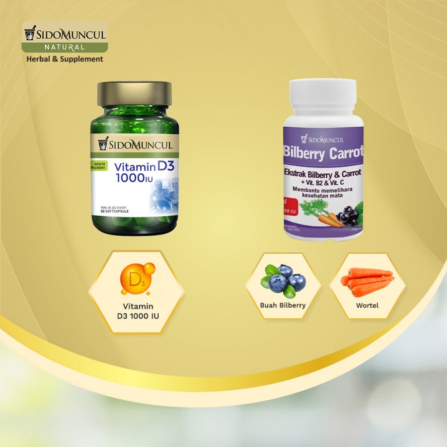 Complete Multivitamin Pack with Vitamin D3 1,000 IU, Bilberry, and Carrot