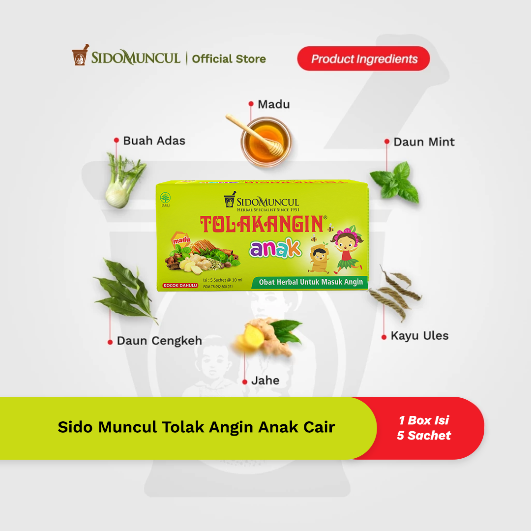 Tolak Angin Anak Cair Dus 3x5's Herbal- Masuk Angin Daya Tahan Tubuh