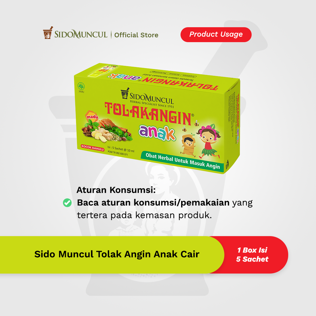 Tolak Angin Anak Liquid Box of 5 x 5's Herbal - Common Cold Immune Support