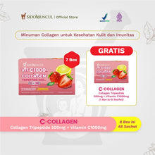 [BUY 7 Get 8] C+Collagen 8 Boxes, 48 Sachets - Collagen Tripeptide Drink 500mg + Vit C 1000mg for Skin Health and Immunity