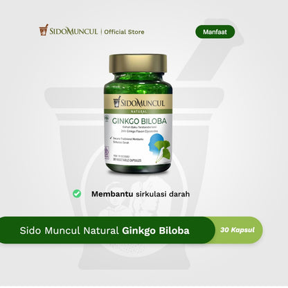 Sido Muncul Herbal Ginkgo Biloba 30 Capsules - Traditionally Used to Help Blood Circulation