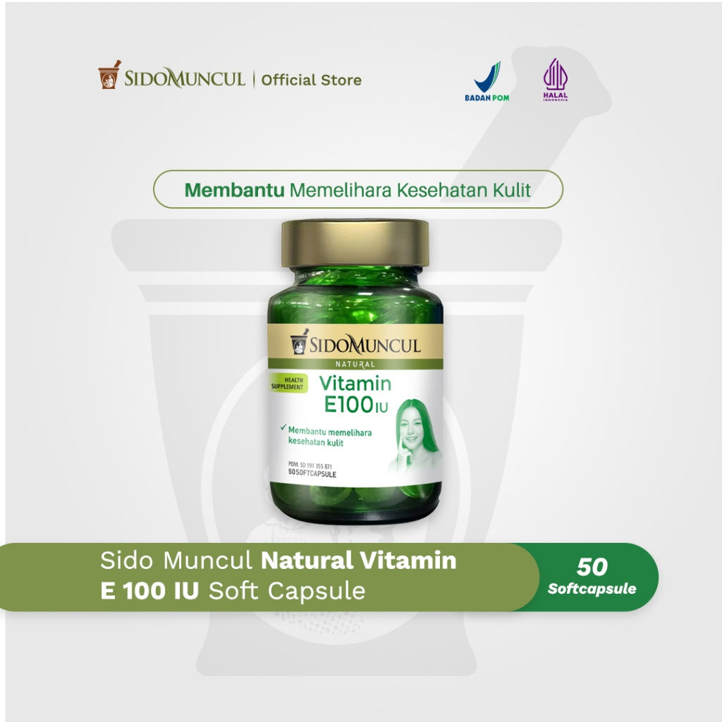 Sido Muncul Natural Vitamin E 100 IU Soft Capsules, 50 Capsules