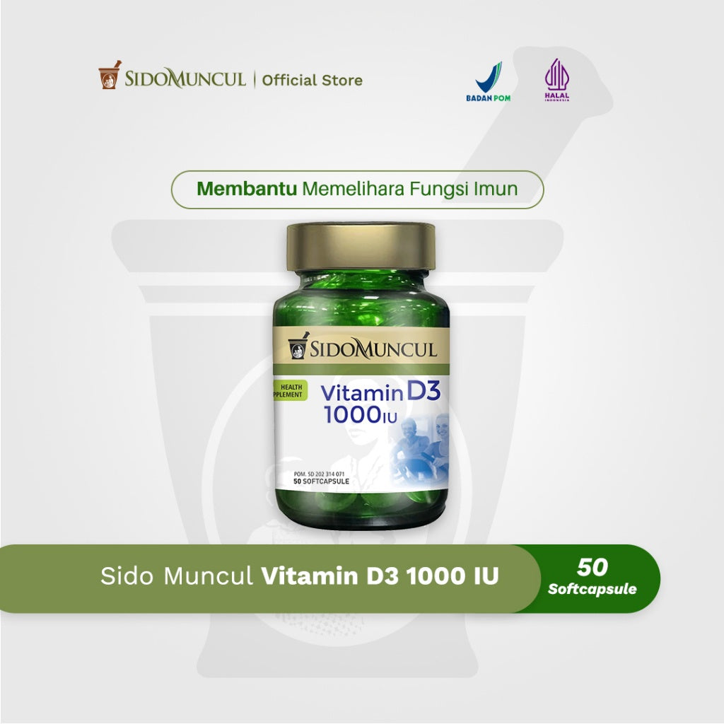 Sido Muncul Vitamin D3 1000 IU Bone Health Calcium Autoimmune