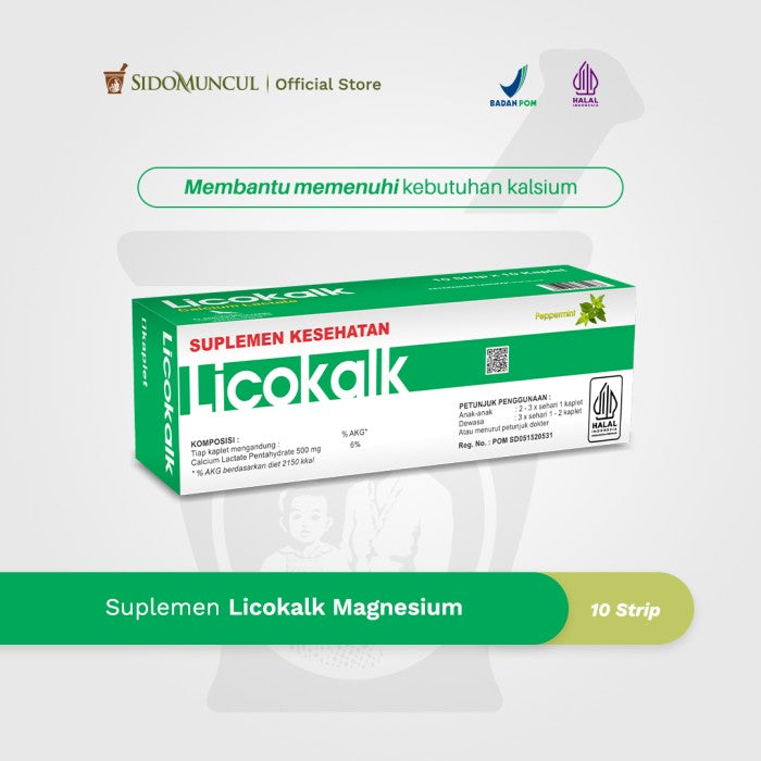 Berlico Licokalk (10 Strip) - Suplemen Kalsium Tulang dan Gigi