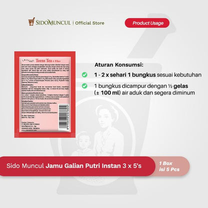 Instant Galian Putri Herbal Medicine 3x5's - Reduces Fat, Improves Skin Health