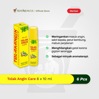 Tolak Angin Care 6x10 ml Minyak Angin Aromaterapi - Hilangkan Gatal