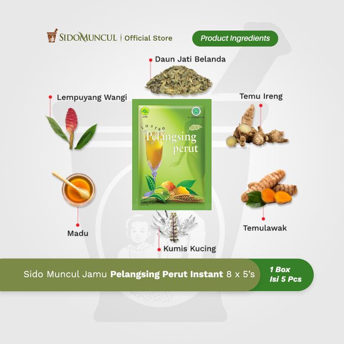 Jamu Pelangsing Perut Instan 8x5's - Membantu Mengurangi Lemak Tubuh
