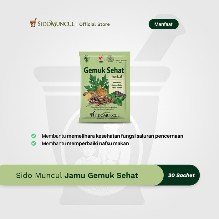 Sido Muncul Jamu Gemuk Sehat 30's - Herbal Memperbaiki Nafsu Makan