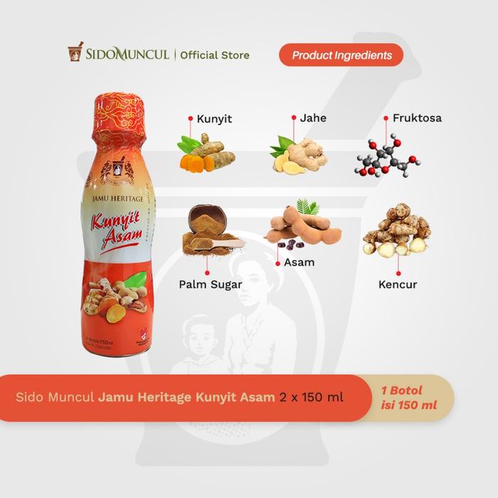 Jamu Heritage Kunyit Asam 2x150ml Sido Muncul Menyegarkan Badan
