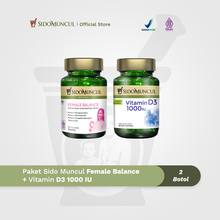 Sido Muncul Female Balance Pack (30 tablets) + Vitamin D3 1000 IU (50 tablets) – Natural Formula for Women’s Health