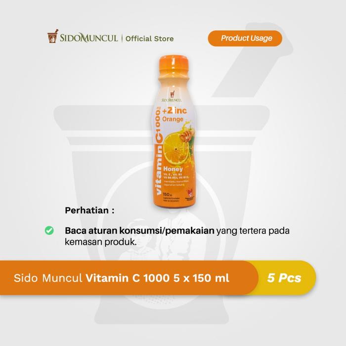 Sido Muncul Vit C1000 5x150 ml Minuman Multivitamin Daya Tahan Tubuh