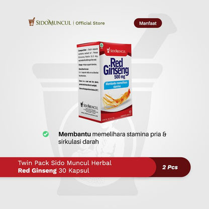 Twin Pack Sido Muncul Herbal Red Ginseng 30'k - Membantu Stamina Pria