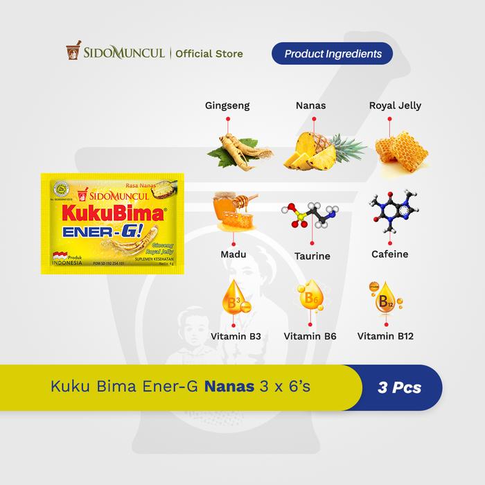 Kuku Bima Ener-G Nanas 3x6's - Minuman Berenergi Penambah Stamina