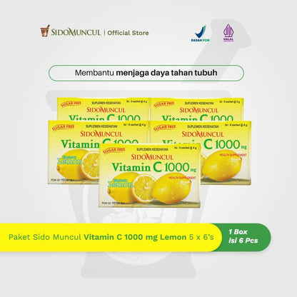 Sido Muncul Vitamin C 1000 mg Lemon Pack (5 Packs)