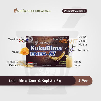 Kuku Bima Ener-G Kopi 3x6's - Minuman Berenergi Penambah Stamina