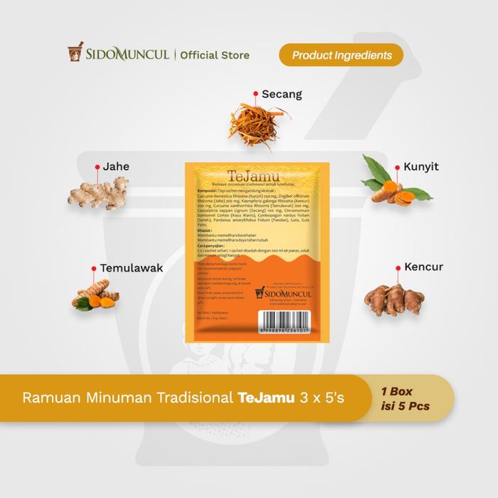 TeJamu Traditional Herbal Drink Blend, 3 × 5 Sachets – Immune Health