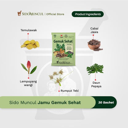 Sido Muncul Jamu Gemuk Sehat 30's - Herbal Memperbaiki Nafsu Makan