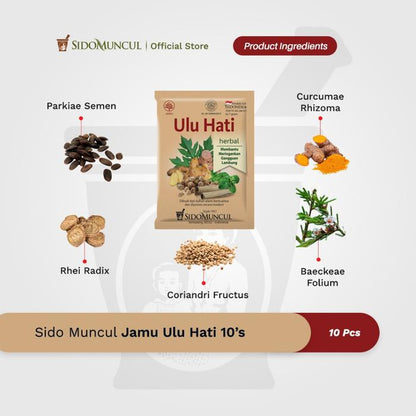 Sido Muncul Jamu Ulu Hati 10's - Mengurangi Nyeri Lambung Maag Perih