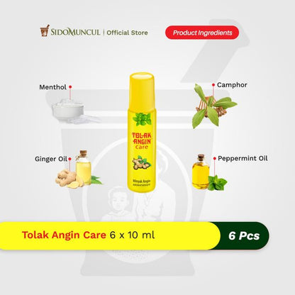 Tolak Angin Care 6x10 ml Minyak Angin Aromaterapi - Hilangkan Gatal
