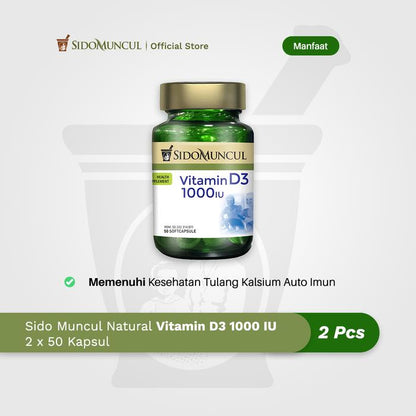 Sido Muncul Vitamin D3 1000 IU Kesehatan Tulang Kalsium Auto Imun 2x