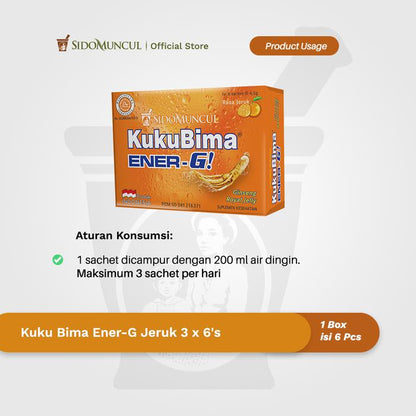 Kuku Bima Ener-G Orange 3x6's - Energy Drink for Stamina Boost