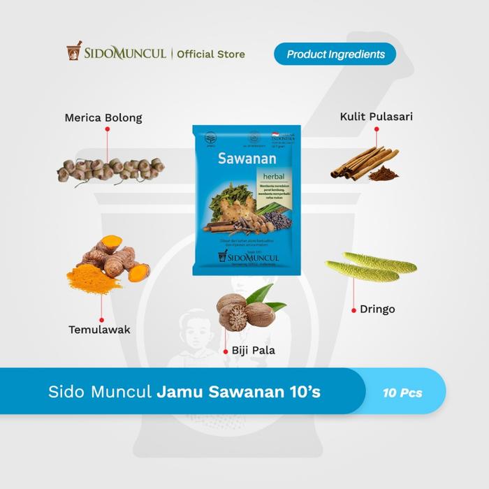 Sido Muncul Sawanan Herbal Remedy, 10 Sachets – for Children and Adults