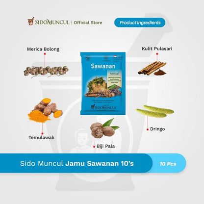 Sido Muncul Sawanan Herbal Remedy, 10 Sachets – for Children and Adults
