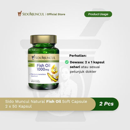 Sido Muncul Natural Fish Oil Soft Capsule 50 Kapsul Minyak Ikan 2x