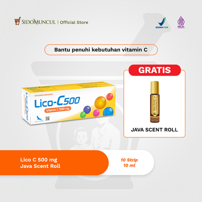 [FREE JAVA SCENT ROLL] Lico C 500 mg (10 Strips) - Vitamin C Supplement
