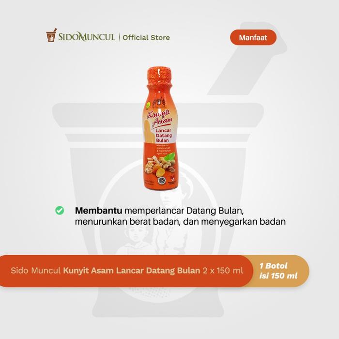 Sido Muncul Kunyit Asam Lancar Datang Bulan Haid Botol 2x150 ml