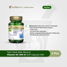 Sido Muncul Natural Vitamin D3 400 IU Soft Capsules Twin Pack 50K