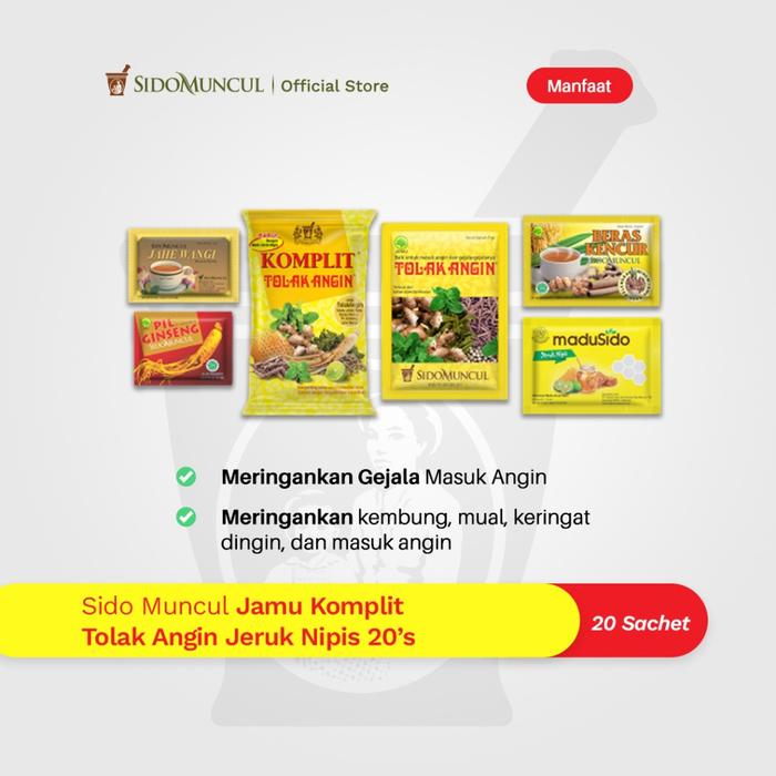 Jamu Komplit Tolak Angin Jeruk Nipis 20's - Mengatasi Masuk Angin