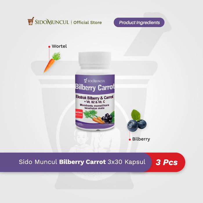 Sido Muncul Herbal Bilberry Carrot Triple Pack, 30 Capsules