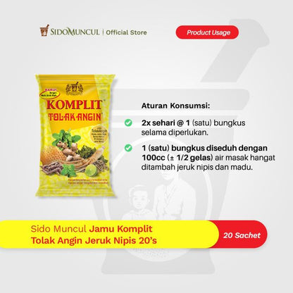 Jamu Komplit Tolak Angin Jeruk Nipis 20's - Mengatasi Masuk Angin