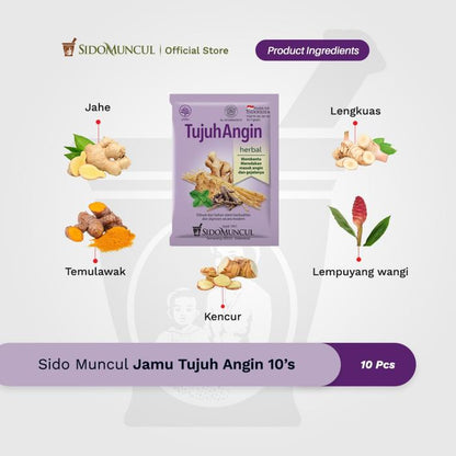 Sido Muncur Jamu Tujuh Angin 10's - Herbal for Fever and Common Cold