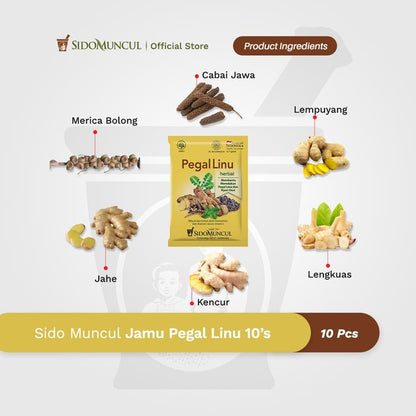 Sido Muncul Jamu for Muscle and Joint Aches, 10 Sachets – Muscle Pain and Post-Exercise Fatigue